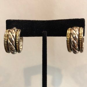 Chico's Gold Bead and Silver Rope Stud Earrings